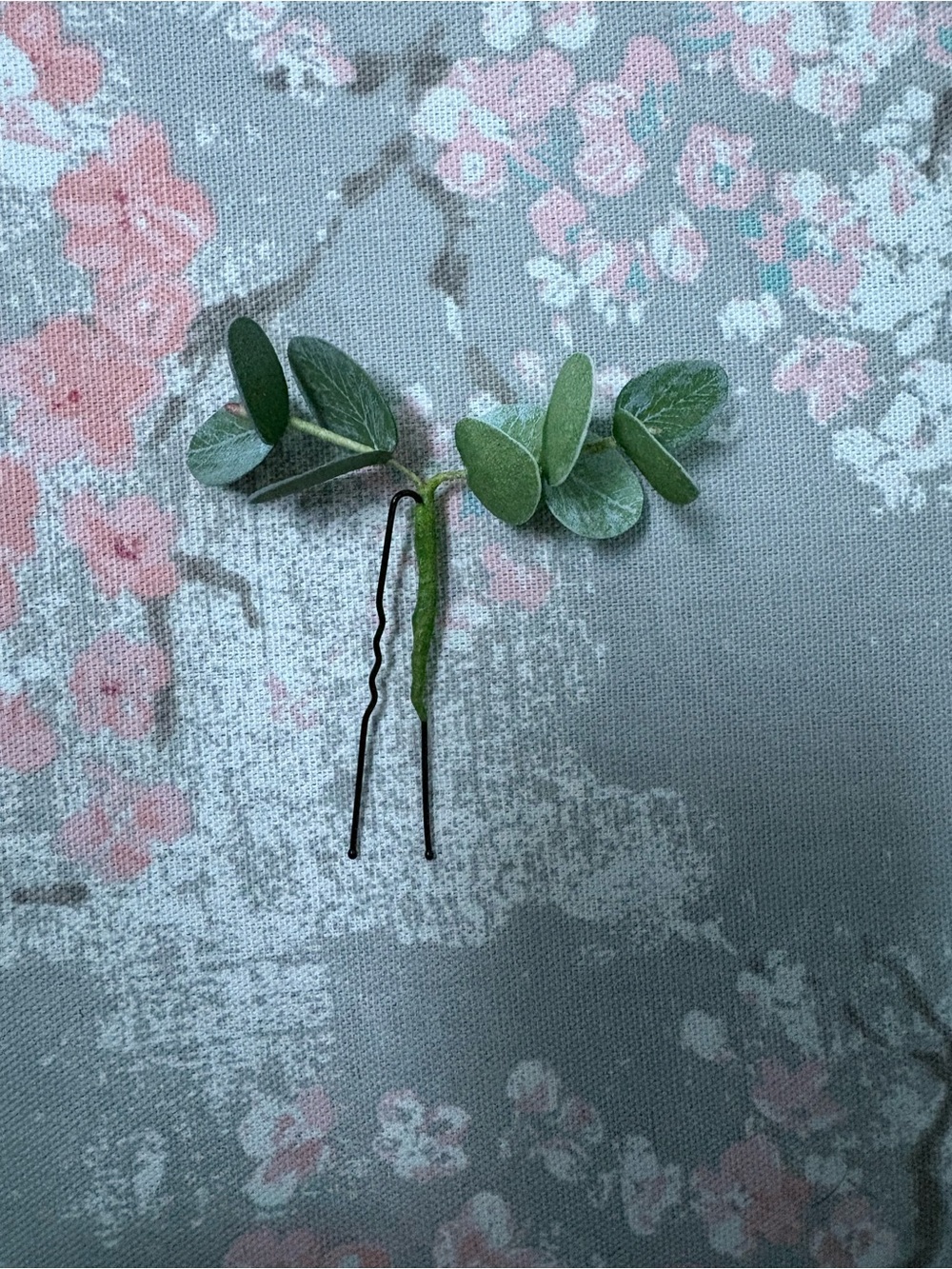 Green Faux Eucalyptus Hair Pin - Women Accessories